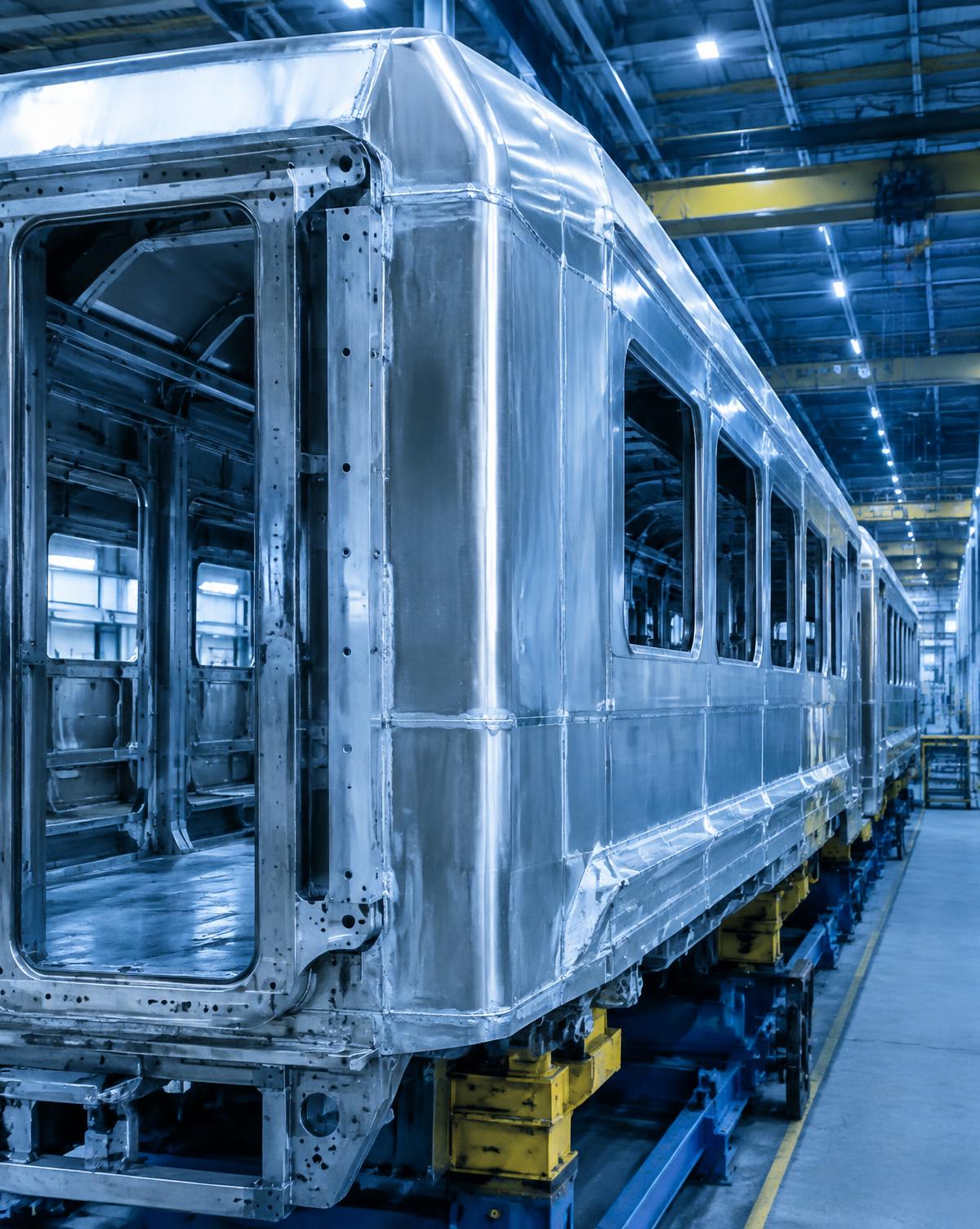 Caja de vehículo ferroviario soldada en planta de fabricación